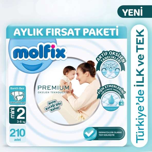 Molfix Premium Aylık Fırsat Paketi 2 Beden 210 Adet ürün görseli