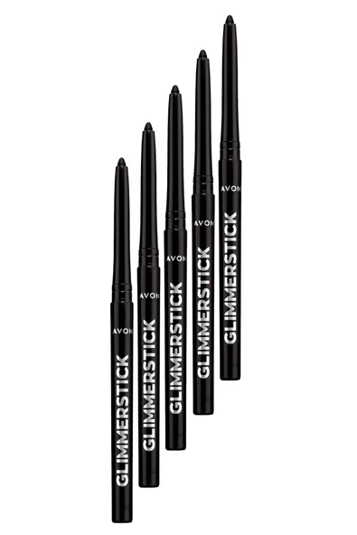 AVON Glimmersticks Asansörlü Açılıp Kapanabilen Göz Kalemi Blackest Black Beşli Set