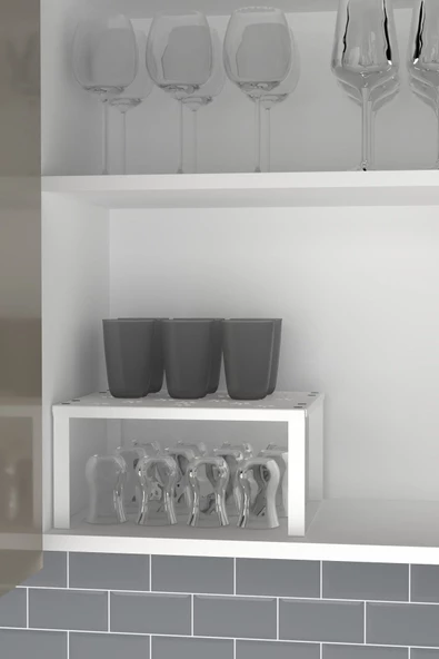 Durusilya Mobilya Metal Dolap Içi Raf Düzenleyici Büyük Boy Tezgah Üstü Düzenleyici Metal Organizer - 2