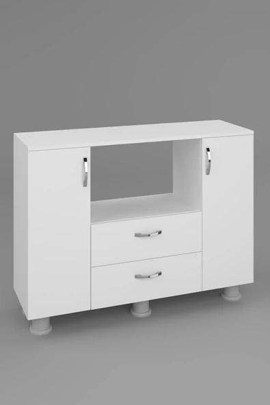 Durusilya Mobilya Fırın Mikro Dalga Bölmeli Kapaklı Çekmeceli Çok Amaçlı Mutfak Balkon Dolabı Fırın Bölme, One Size - 8