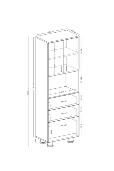 Durusilya Mobilya Fırın Mikro Dalga Bölmeli Kapaklı Çekmeceli Çok Amaçlı Boy Mutfak Balkon Dolabı Dr1002, One Size - 4