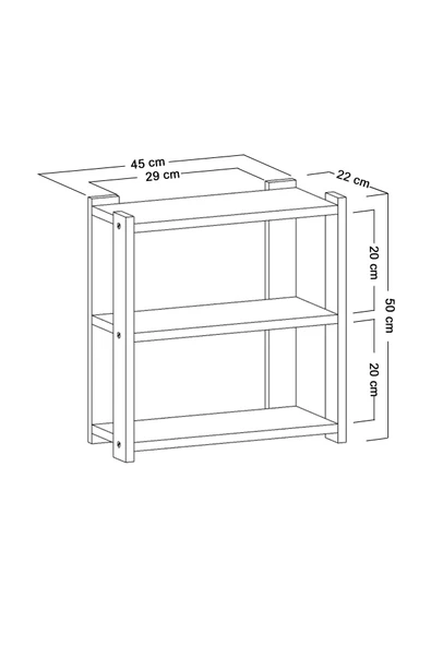 Durusilya Mobilya Baharatlık Tezgah Üstü Üç Katlı Baharatlık Siyah Mermer Desen Beyaz Mermer Desen Ve Beyaz, One Size - 6