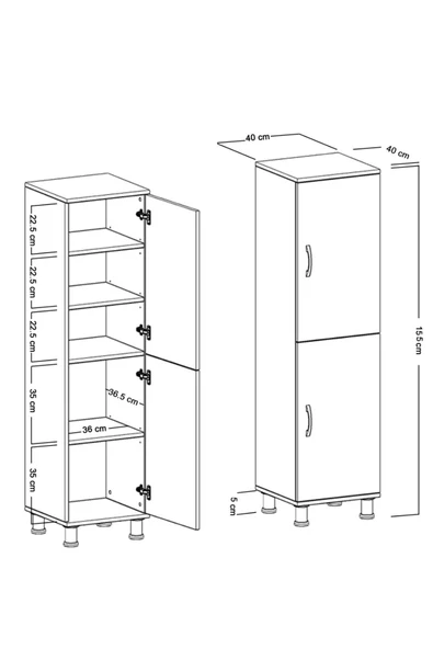 Durusilya Mobilya Kapaklı Çok Amaçlı Dolap , Mutfak Dolabı , Banyo Dolabı , Balkon Dolabı , Kiler Erzak Dolabı - 3
