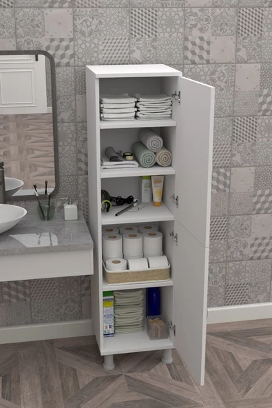 Durusilya Mobilya Kapaklı Çok Amaçlı Dolap , Mutfak Dolabı , Banyo Dolabı , Balkon Dolabı , Kiler Erzak Dolabı - 6