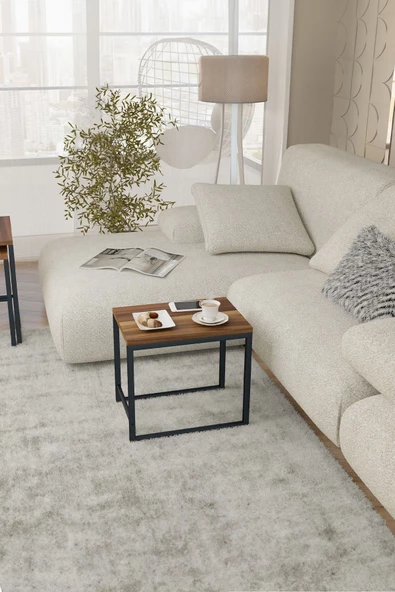 Durusilya Mobilya Zigon Sehpa , Metal Üçlü Zigon Sehpa , 3 lü Sehpa - 6