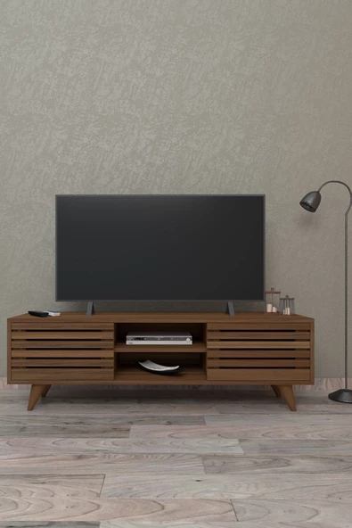 Durusilya Mobilya Tv Ünitesi Televizyon Sehpası Çift Kapaklı Raflı - 3