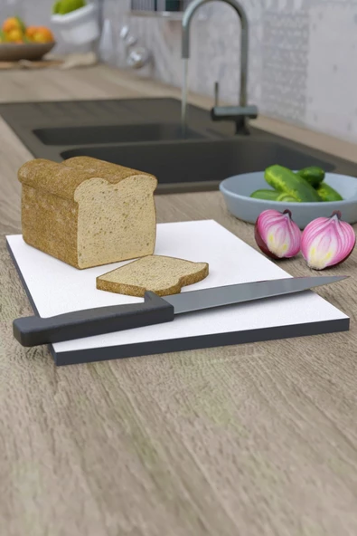 Durusilya Mobilya Beyaz Çizilmez Ve Suya Dayanıklı Kesme Tahtası - 2