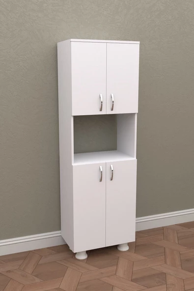 Durusilya Fırın Mikro Dalga Bölmeli Alt Üst Kapaklı Çok Amaçlı Mutfak Balkon Dolabı Dört Kapaklı, One Size - 8