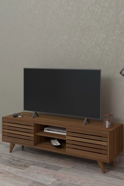 Durusilya Mobilya Tv Ünitesi Televizyon Sehpası Çift Kapaklı Raflı - 2
