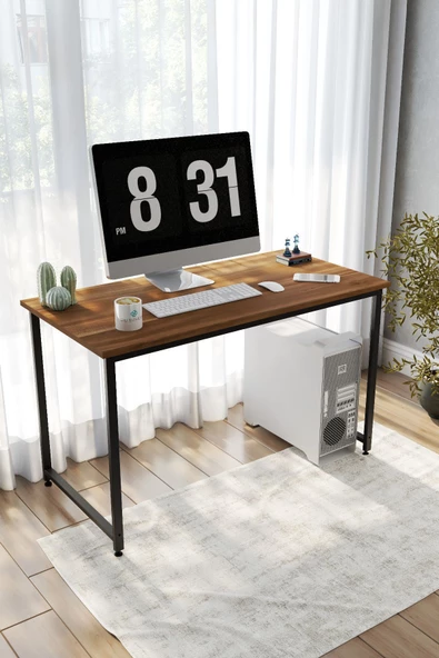 Durusilya Mobilya Çalışma Masası , Bilgisayar Masası , Ofis Masası , 120x60 - Ceviz - 2