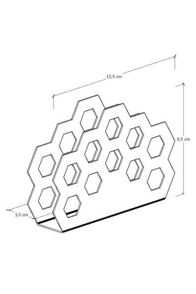 Durusilya Mobilya Masaüstü Metal Peçetelik Peçete Tutucu Havluluk Petek Peçetelik, One Size - 3