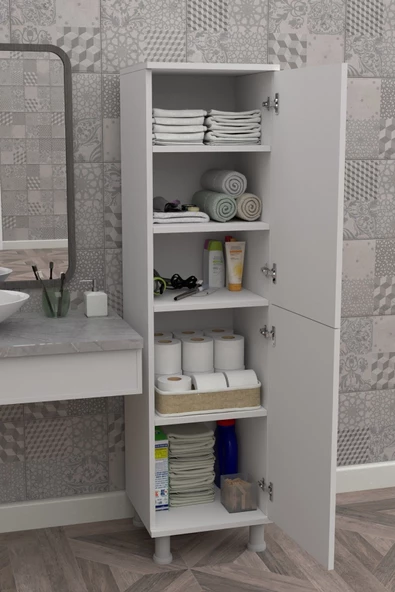 Durusilya Mobilya Kapaklı Çok Amaçlı Dolap , Mutfak Dolabı , Banyo Dolabı , Balkon Dolabı , Kiler Erzak Dolabı - 4