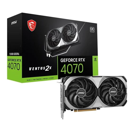 MSI 12GB RTX4070 VENTUS 2X E1 12G OC GDDR6X 128Bit Ekran Kartı