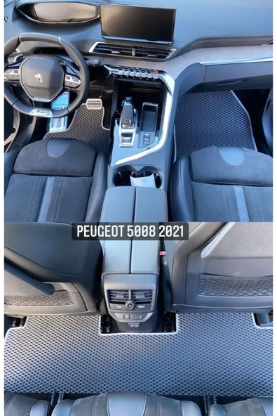 FLOORX FLOORX Peugeot 5008 2021-2024 Uyumlu Araca Özel Akıllı Oto Paspas