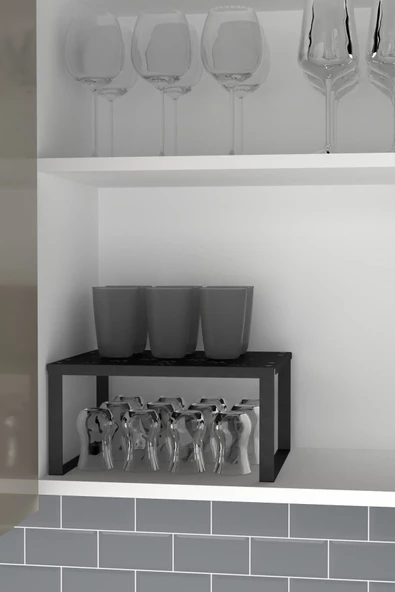 Durusilya Mobilya Metal Dolap Içi Raf Düzenleyici Büyük Boy Tezgah Üstü Düzenleyici Mutfak Metal Raf Metal Organizer - 2