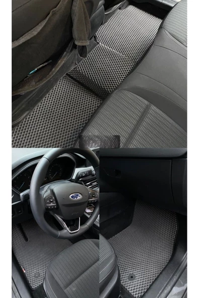 FLOORX FLOORX Ford Fiesta 2017-2024 Uyumlu Araca Özel Akıllı Oto Paspas