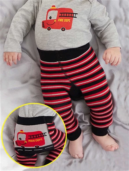 Denokids Erkek Bebek İtfaiye Tayt Pantolon Cff-22S1-149