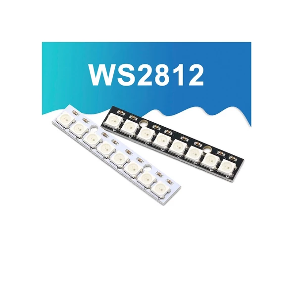 8 Bit NeoPixel WS2812B 5050 Rgb Led Modül  8’li 5050 Adreslenebil - Resim 2