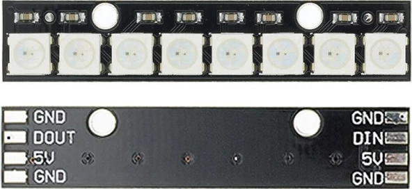 8 Bit NeoPixel WS2812B 5050 Rgb Led Modül  8’li 5050 Adreslenebil - Resim 3