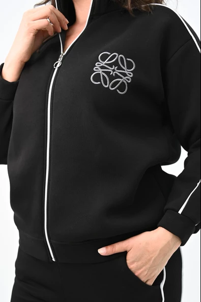 Kadın Büyük Beden Fermuarlı İşleme Detaylı Eşofman Takımı 8152-25 - 7