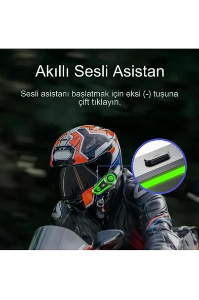 QASUL Motosiklet Kask Kulaklık İnterkom Işıklı Su Geçirmez Motor Kurye Kask Bluetooth Kulaklık - 5