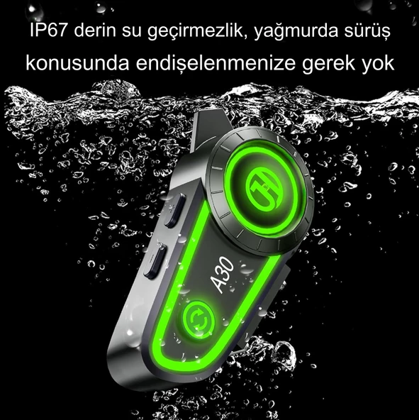 QASUL Motosiklet Kask Kulaklık İnterkom Işıklı Su Geçirmez Motor Kurye Kask Bluetooth Kulaklık - 7
