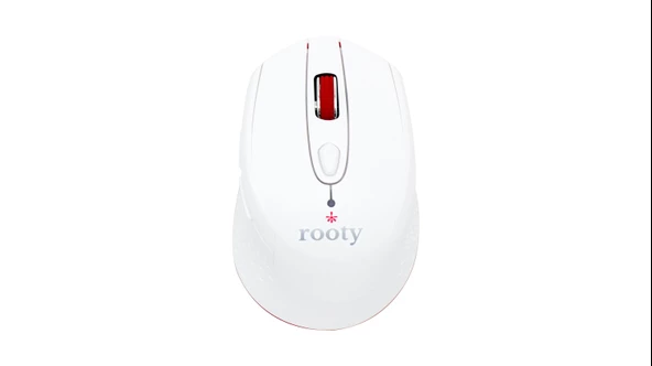 Rooty Sessiz Kablosuz Optik Mouse Çok Fonksiyonlu- Beyaz Kırmızı