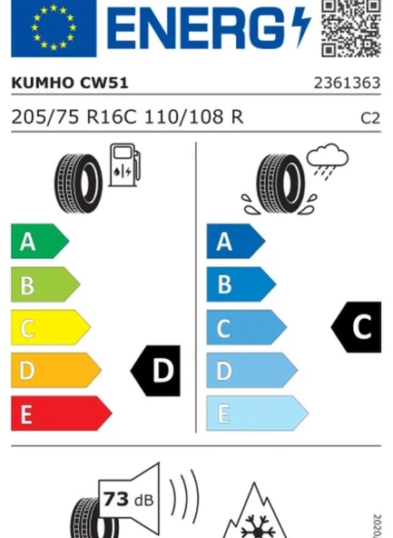 205/75R16C 110/108R WINTER PORTRAN CW51 KUMHO - 2
