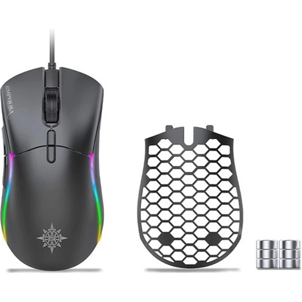 Inca Rgb 6 LED 10000 Dpı Gamıng Mouse 1.8mt Örgülü Kablo 7 Programlanabilir Tuş