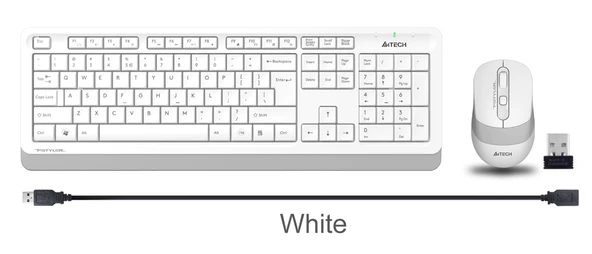 A4 Tech Q TR Usb Multimedia Kablolu Klavye Mouse Seti  Beyaz - Resim 2