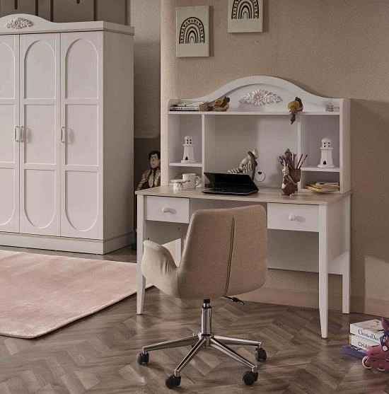 Takım PARİS Genç Oda 90442 Urlu YAVRU Karyola Komodin Masa Koltuk Dolap El Yapım - 3