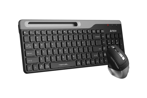 A4 Tech Fstyler Gri Bluetooth+2.4G Nano Fn Multimedya Klavye Şarjlı Mouse Set