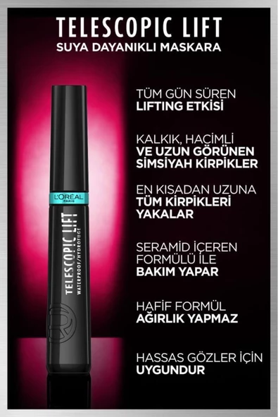 L'Oreal Paris Telescopic Lift Suya Dayanıklı Maskara - 6