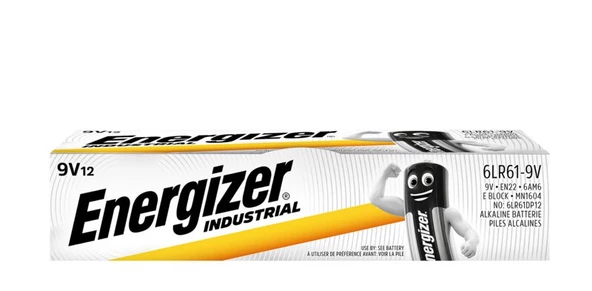 12 x Energizer Industrial 6LR61 9V Alkaline Battery