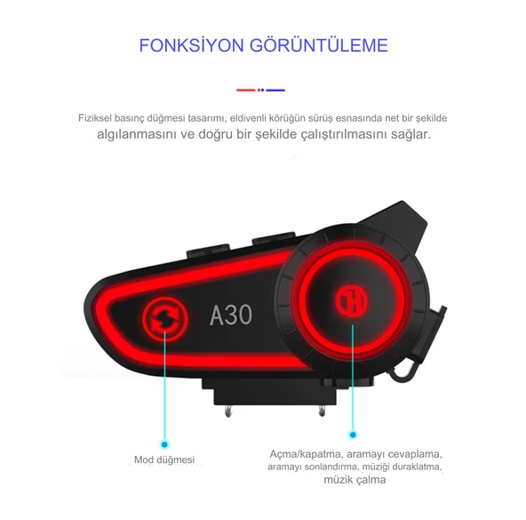 Bluetooth Cep Telefonu İnterkom Eşleştirmesi Gürültü Kontrol Teknolojisi Kurye Kask RGB Işıklı Kulaklık - 3