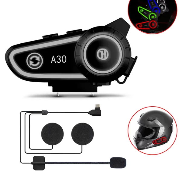 Bluetooth Cep Telefonu İnterkom Eşleştirmesi Gürültü Kontrol Teknolojisi Kurye Kask RGB Işıklı Kulaklık