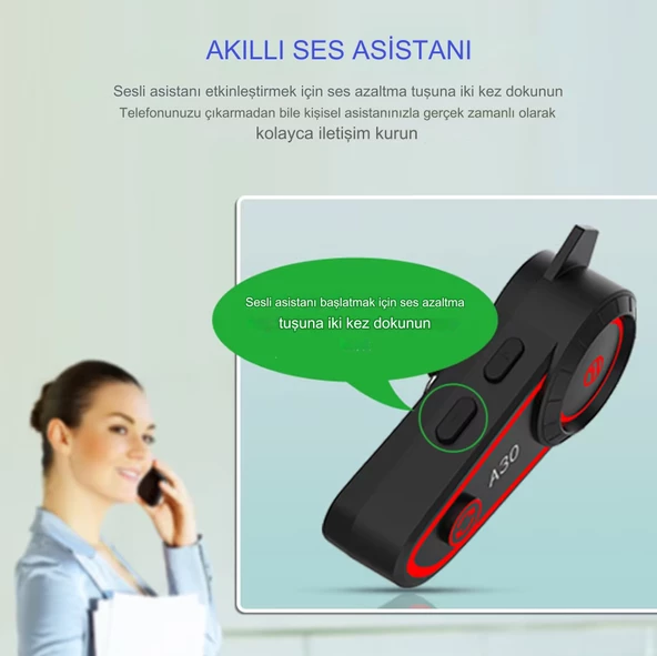 Bluetooth Cep Telefonu İnterkom Eşleştirmesi Gürültü Kontrol Teknolojisi Kurye Kask RGB Işıklı Kulaklık - 5