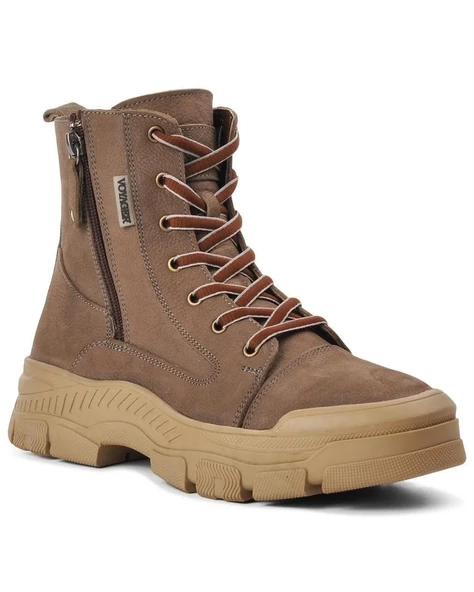 Voyager 8893 Zn Kadın Koyu Bej Nubuk Deri Bot - 3