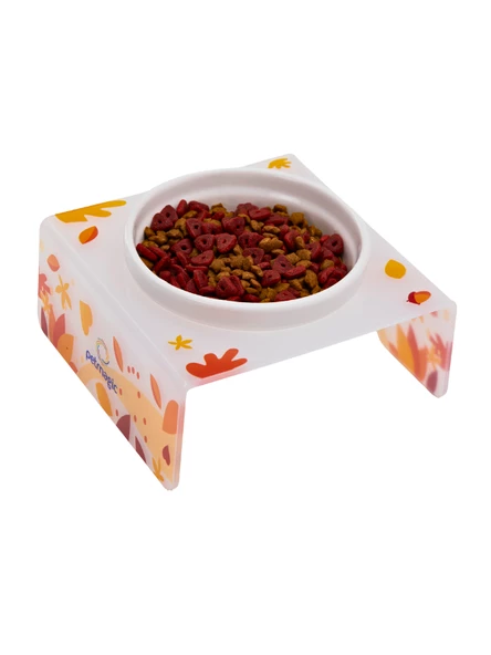 Petmagic Akrilik Beyaz Seramik Tekli Evcil Hayvan Kedi ve Mini Irk Köpek Mama Kabı-Mat Sonbahar ürün görseli