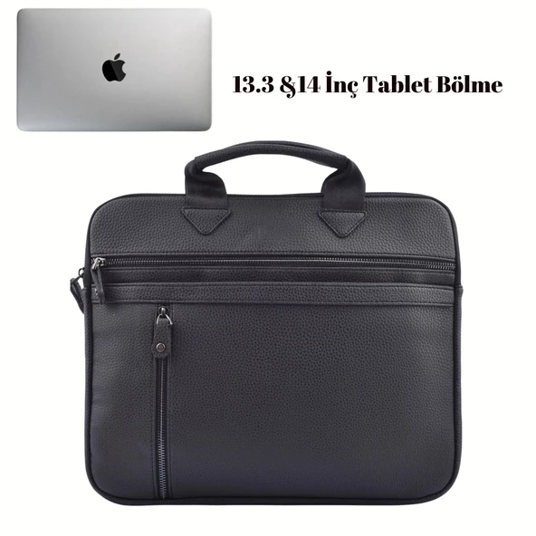 Unisex 13.3" İnç Deri Evrak El ve Omuz Çantası 8683255013364 - 2