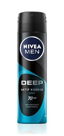 NİVEA DEODORANT SPREY &DEEP AKTİF KARBON DEAT ERKEK 150ML