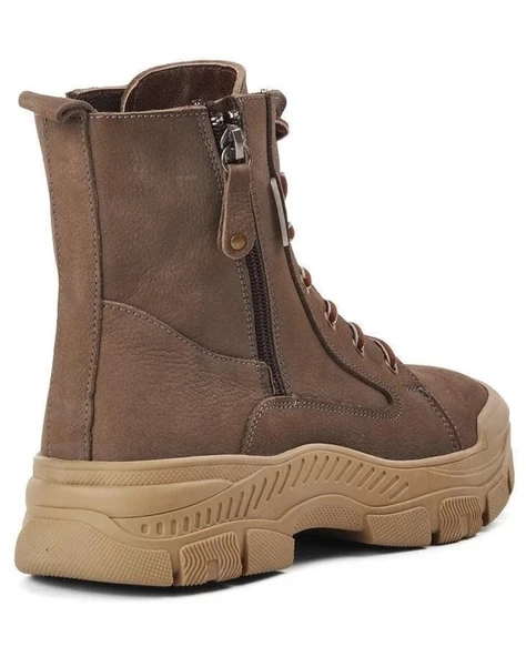 Voyager 8893 Zn Kadın Koyu Bej Nubuk Deri Bot - 4