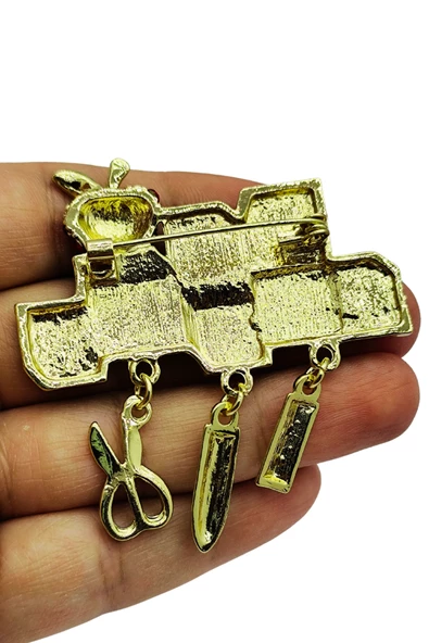 Okul Sevgisini Gösteren I Love School Bloklu Renkli Broş - 3