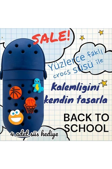 Silicon Kalem Kutusu, Crocs Süslü Kalemlik,