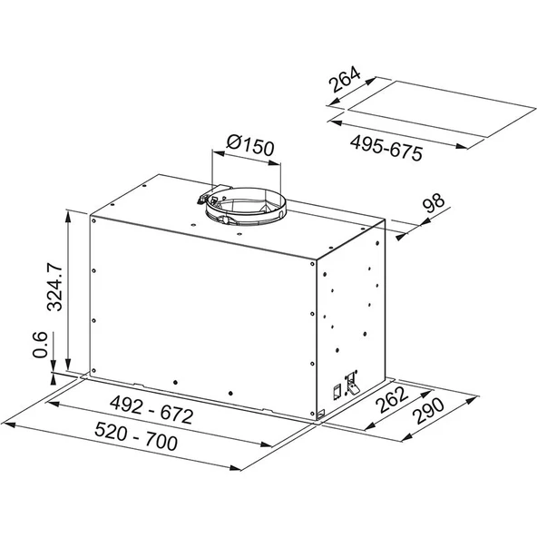 FRANKE BOX FLUSH EVO FBFE BK Matt A70 Matte Black Aspiratör - 2