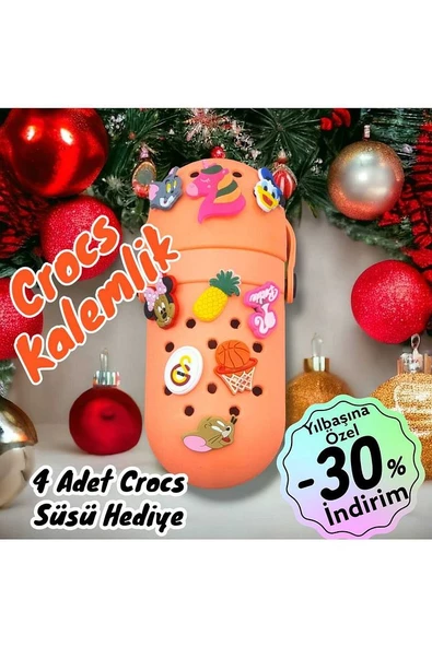 Silicon Kalem Kutusu, Crocs Süslü Kalemlik,