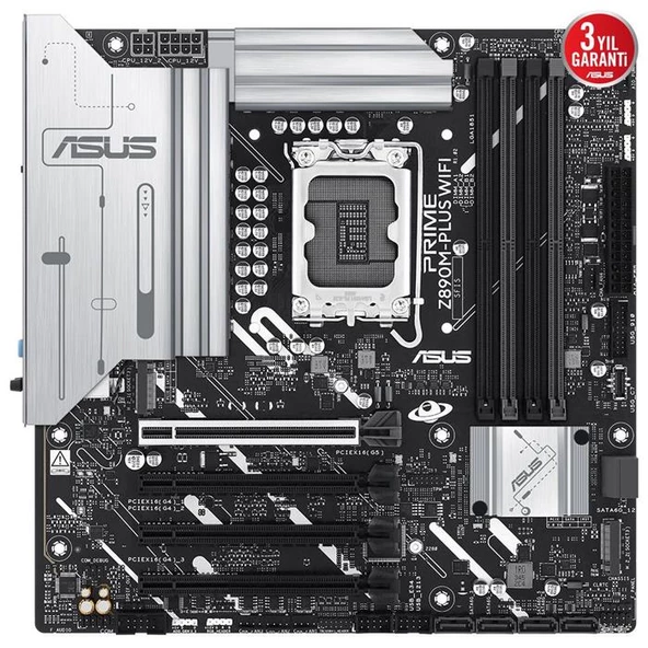 Asus Prıme Z890M-Plus Wıfı 1851P Ddr5 Ses Glan Dp/Hdmı/Type-C Sata3 Usb3.2 Matx - 2