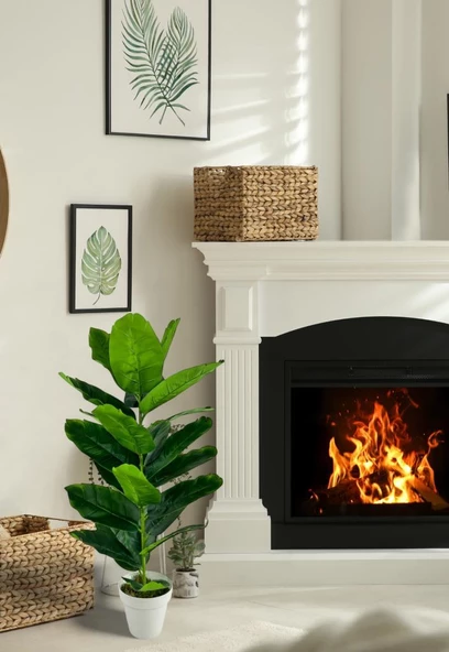 Nettenevime Yapay Çiçek Starliçe 80cm 23 Yapraklı Salon Çiçeği Beyaz Saksılı Yapay Bitki - Resim 5