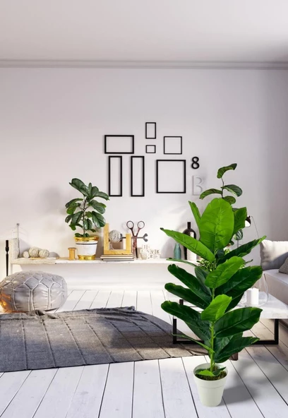 Nettenevime Yapay Çiçek Starliçe 80cm 23 Yapraklı Salon Çiçeği Beyaz Saksılı Yapay Bitki - Resim 4