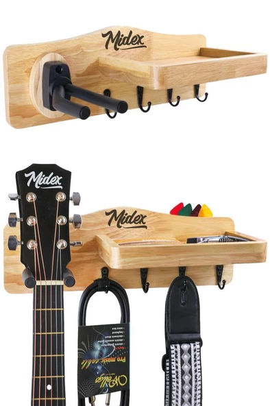 Midex GP-30 Gitar Standı Sehpası Duvar Askısı Ahşap Şık Kaliteli